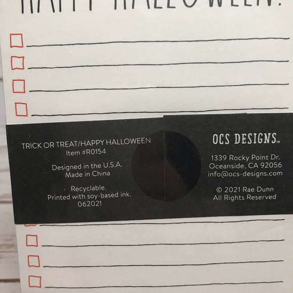 Rae Dunn TRICK OR TREAT Notepad Set - Picture 4 of 7